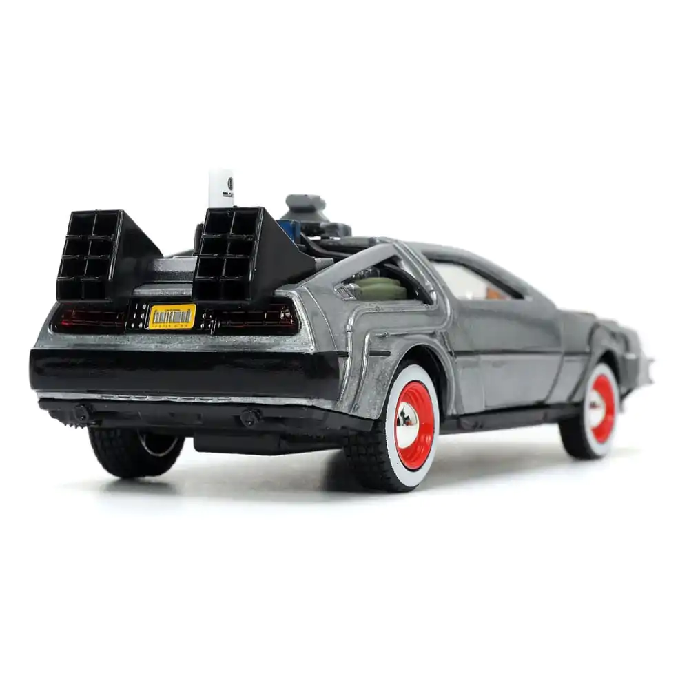 Back to the Future III Hollywood Rides Diecast Model 1/32 DeLorean Time Machine Free Rolling product photo