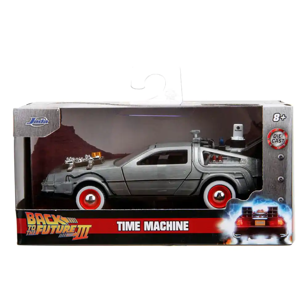 Back to the Future III Hollywood Rides Diecast Model 1/32 DeLorean Time Machine Free Rolling product photo