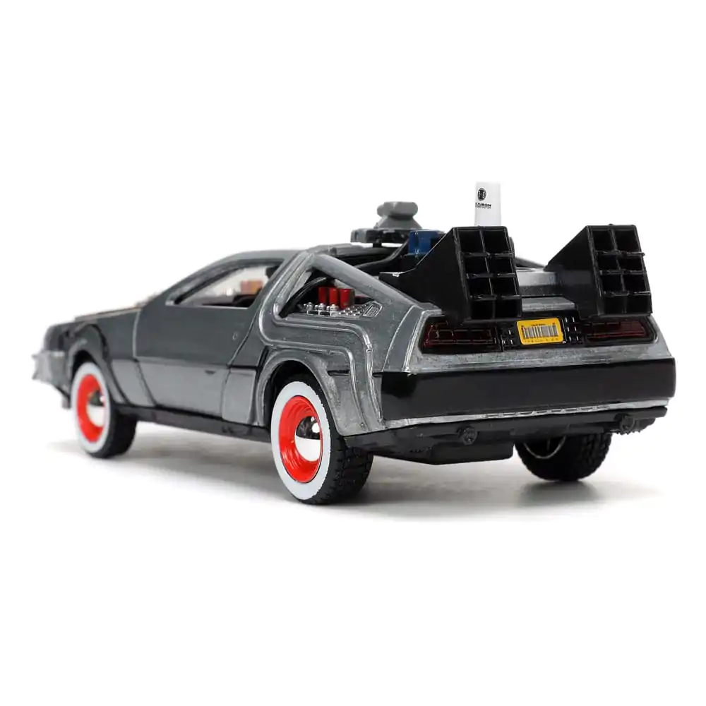 Back to the Future III Hollywood Rides Diecast Model 1/32 DeLorean Time Machine Free Rolling product photo