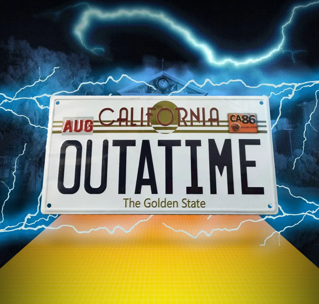 Back To The Future Metal Sign ´Outatime´ DeLorean License Plate product photo