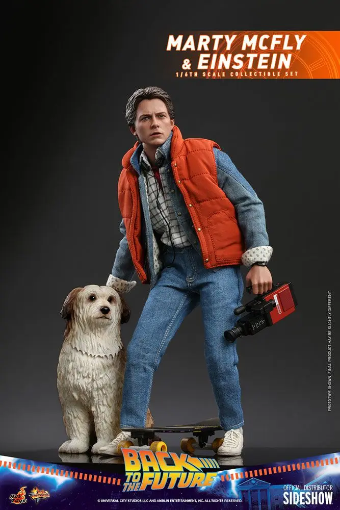 Back To The Future Movie Masterpiece Action Figures 1/6 Marty McFly &amp; Einstein Exclusive 28 cm product photo
