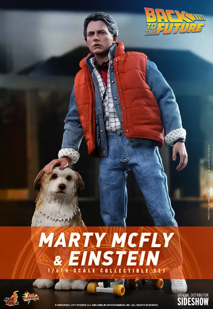 Back To The Future Movie Masterpiece Action Figures 1/6 Marty McFly &amp; Einstein Exclusive 28 cm product photo