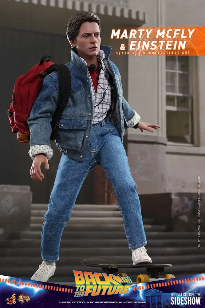 Back To The Future Movie Masterpiece Action Figures 1/6 Marty McFly &amp; Einstein Exclusive 28 cm product photo