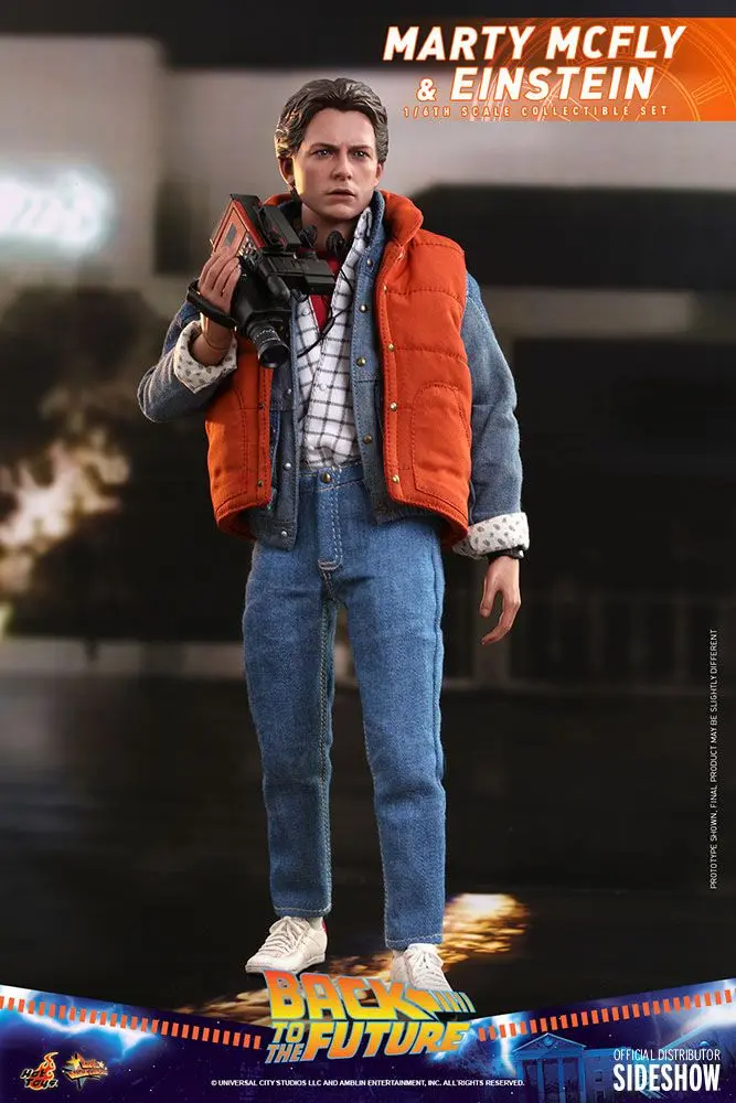 Back To The Future Movie Masterpiece Action Figures 1/6 Marty McFly &amp; Einstein Exclusive 28 cm product photo