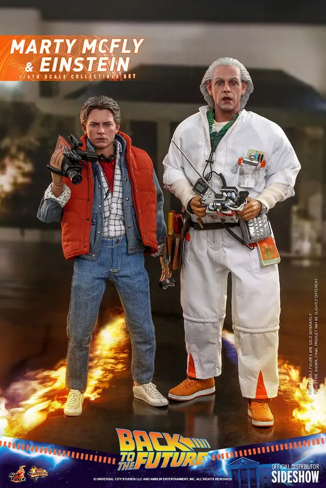 Back To The Future Movie Masterpiece Action Figures 1/6 Marty McFly &amp; Einstein Exclusive 28 cm product photo