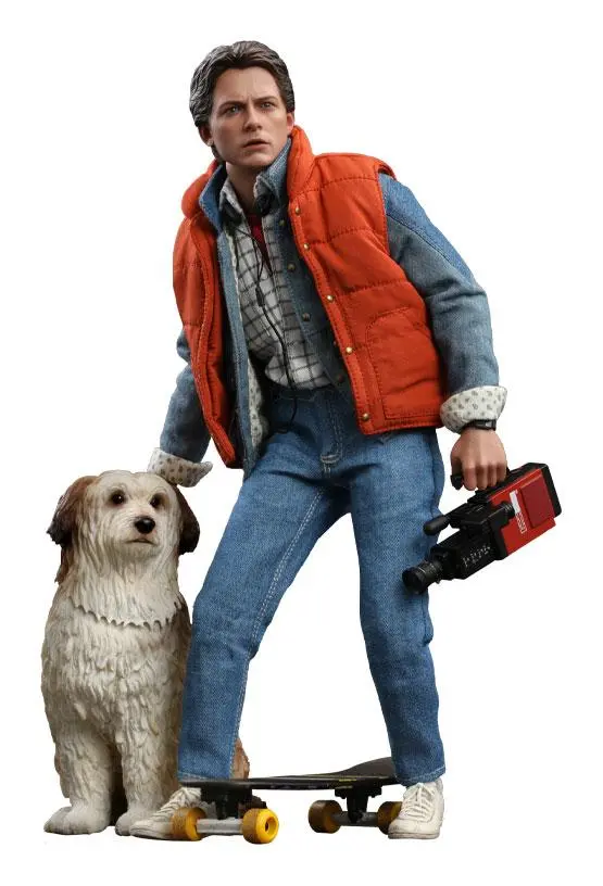 Back To The Future Movie Masterpiece Action Figures 1/6 Marty McFly &amp; Einstein Exclusive 28 cm product photo