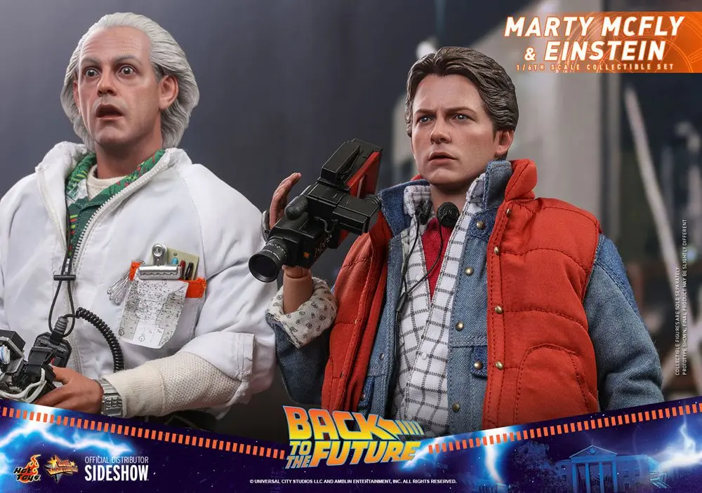 Back To The Future Movie Masterpiece Action Figures 1/6 Marty McFly &amp; Einstein Exclusive 28 cm product photo