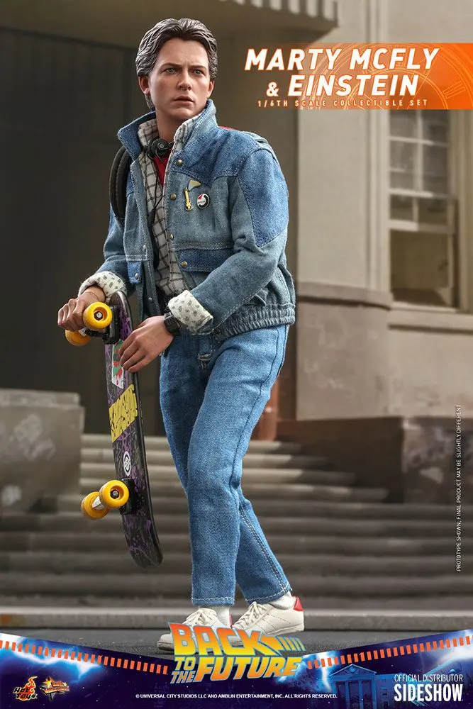 Back To The Future Movie Masterpiece Action Figures 1/6 Marty McFly &amp; Einstein Exclusive 28 cm product photo