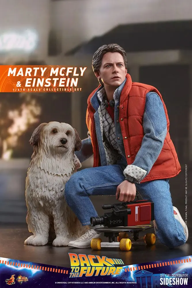 Back To The Future Movie Masterpiece Action Figures 1/6 Marty McFly &amp; Einstein Exclusive 28 cm product photo