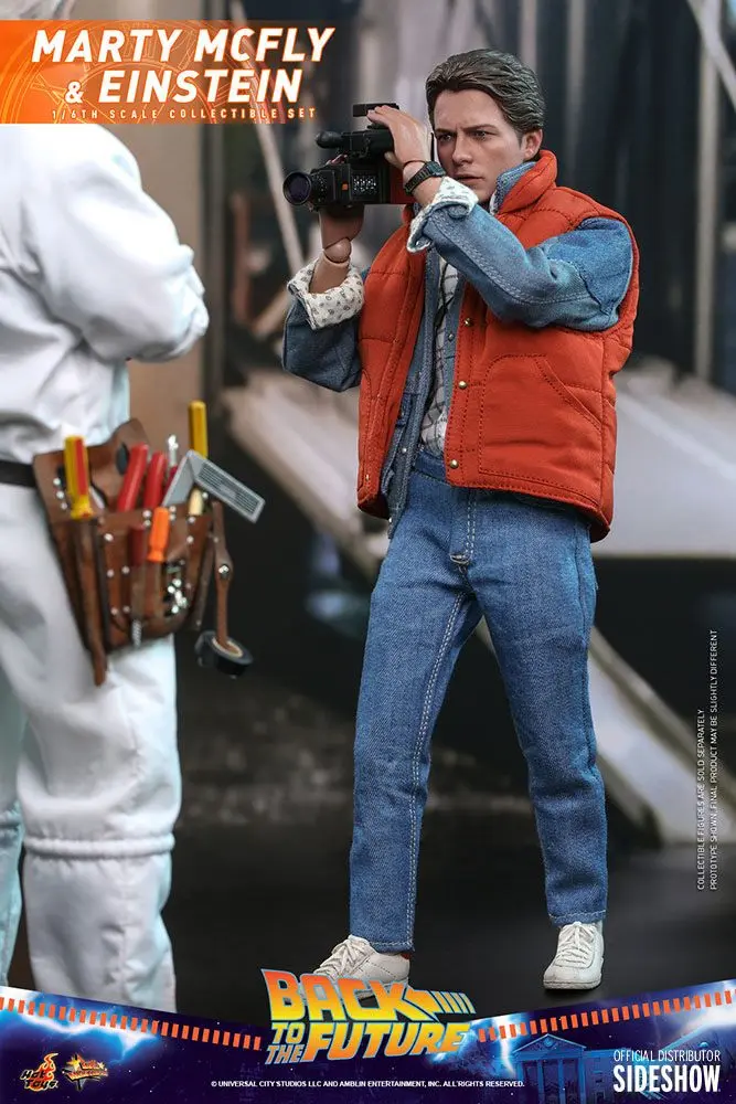 Back To The Future Movie Masterpiece Action Figures 1/6 Marty McFly &amp; Einstein Exclusive 28 cm product photo