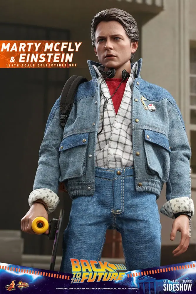 Back To The Future Movie Masterpiece Action Figures 1/6 Marty McFly &amp; Einstein Exclusive 28 cm product photo