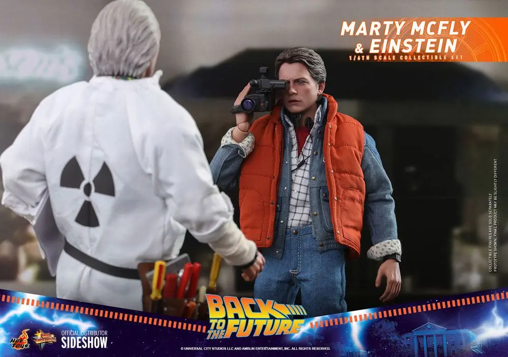 Back To The Future Movie Masterpiece Action Figures 1/6 Marty McFly &amp; Einstein Exclusive 28 cm product photo