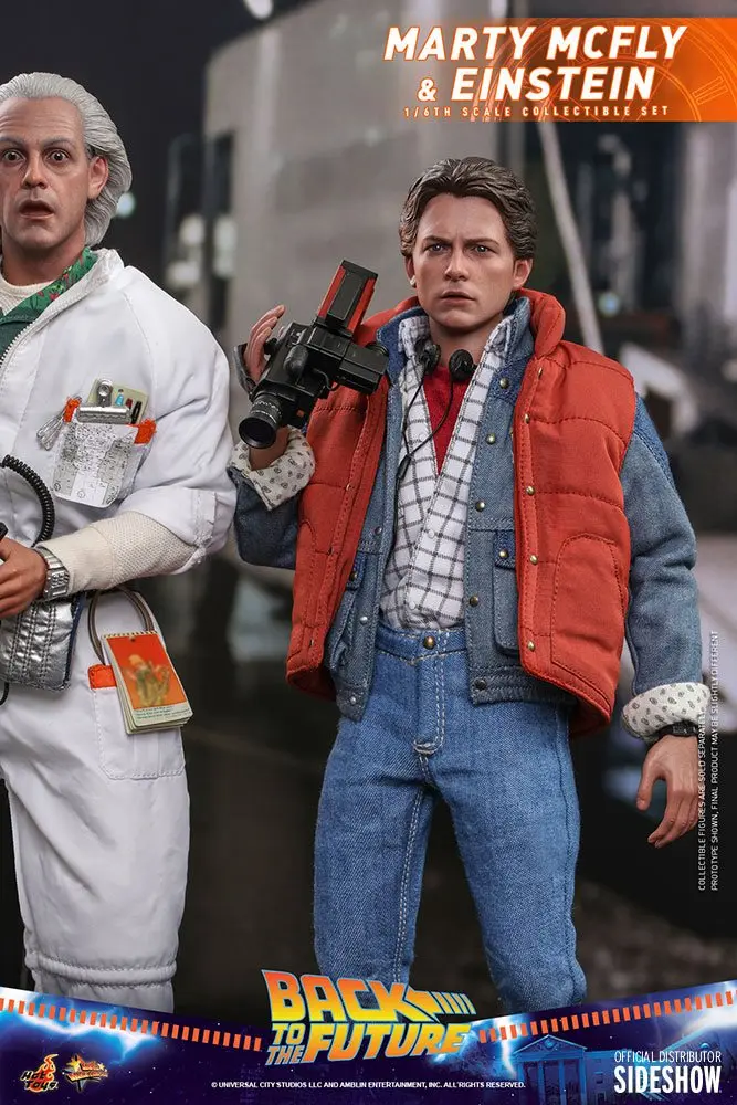 Back To The Future Movie Masterpiece Action Figures 1/6 Marty McFly &amp; Einstein Exclusive 28 cm product photo