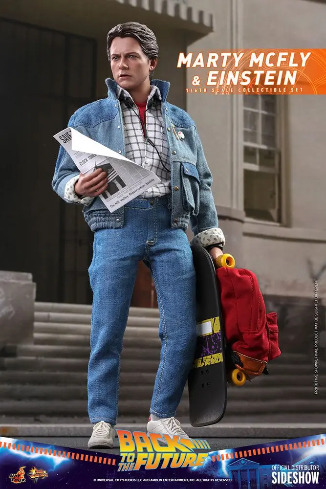 Back To The Future Movie Masterpiece Action Figures 1/6 Marty McFly &amp; Einstein Exclusive 28 cm product photo
