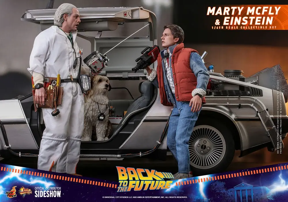 Back To The Future Movie Masterpiece Action Figures 1/6 Marty McFly &amp; Einstein Exclusive 28 cm product photo