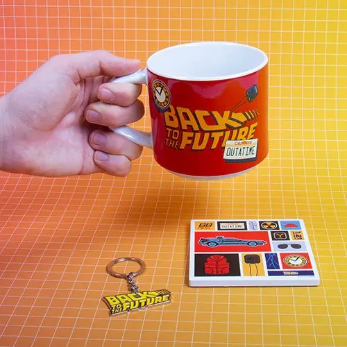 Back to the Future Mug, Coaster and Keychain Set Out a Time termékfotó