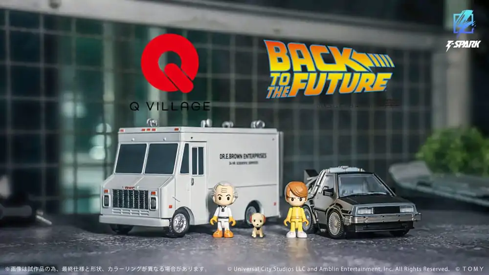 Back to the Future Q-Village Vehicles with mini-figures Time Machine Deluxe Set 9 cm product photo
