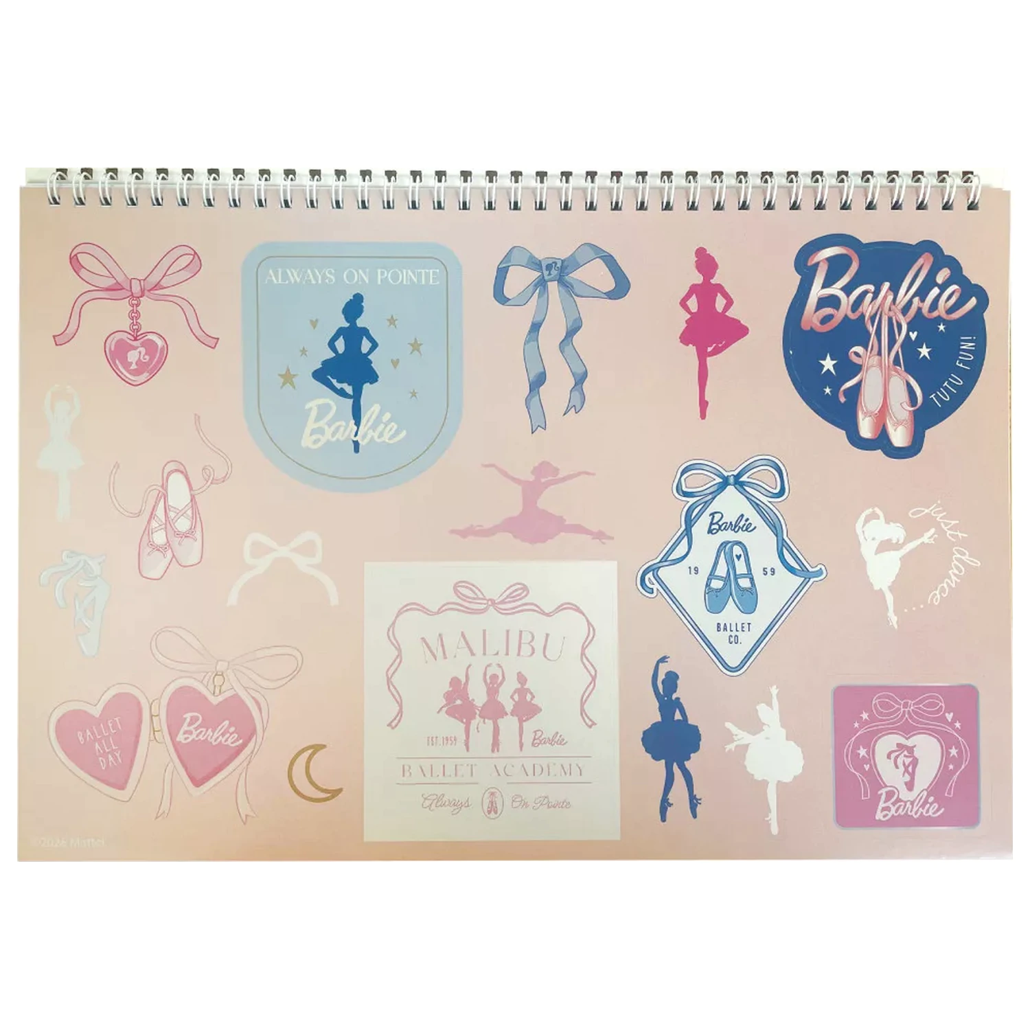 Barbie Ballerina A4 Spiral Sketchbook 40 Sheets with Stickers product photo