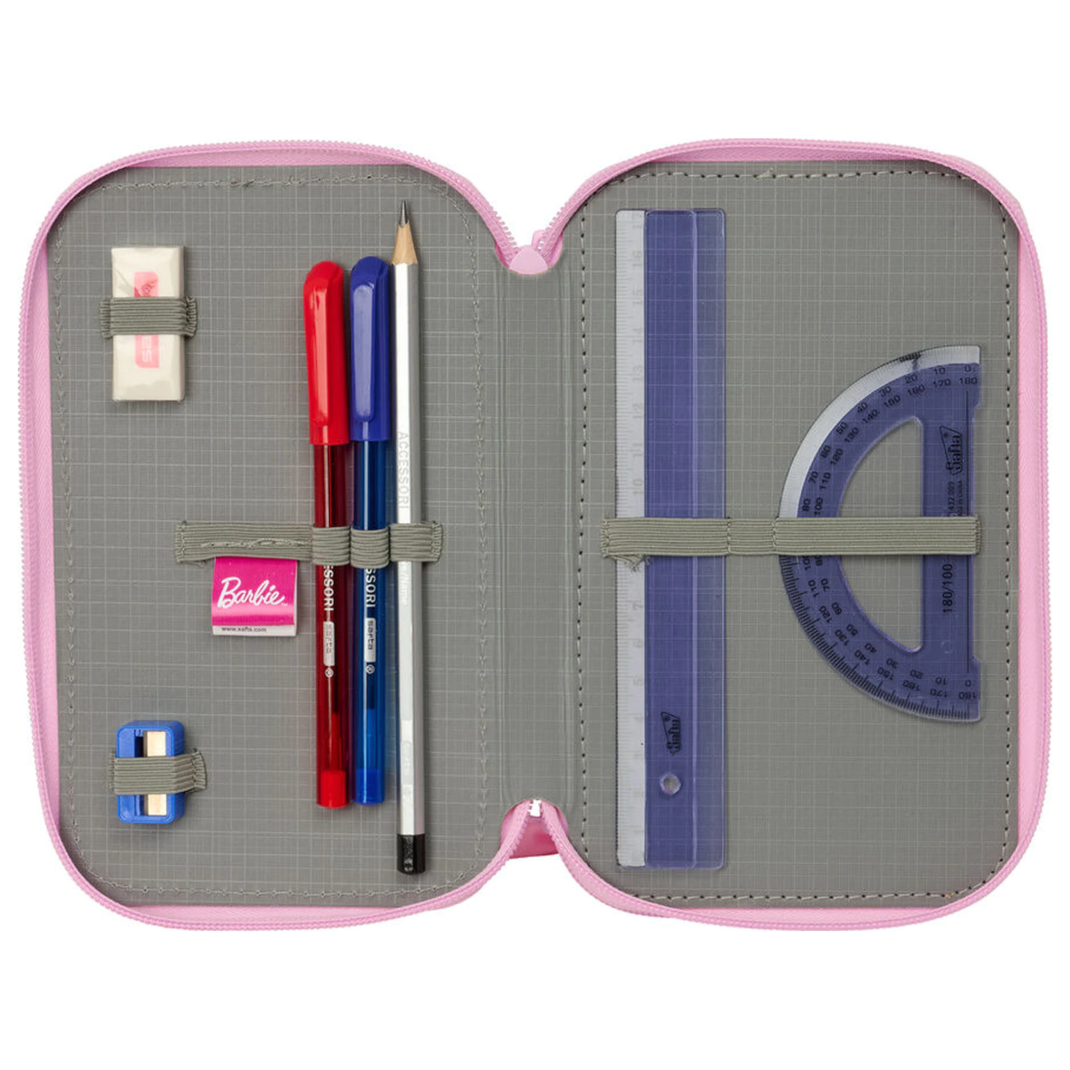 Barbie Ballet triple pencil case 37pcs product photo