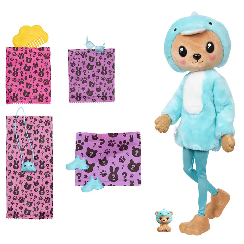 Barbie Chelsea Cutie Reveal Serie Costumes Dolphin Bear doll termékfotó