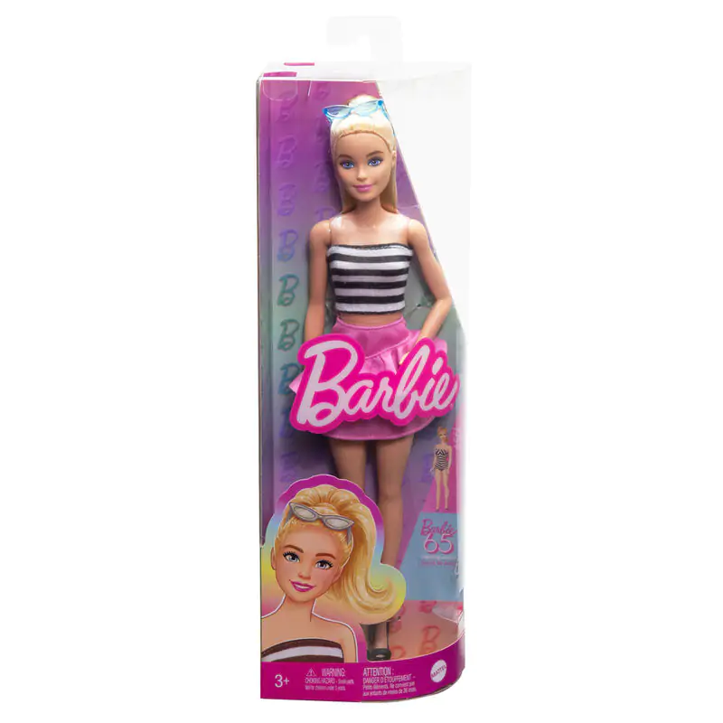 Barbie Fashionista Top Striped Pink Skirt doll termékfotó