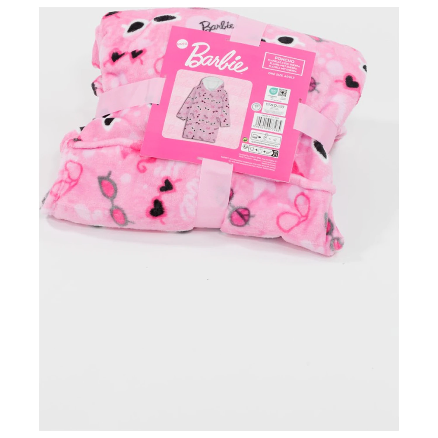 Barbie Glasses Adult Wearable Plush Fleece Blanket Poncho product photo