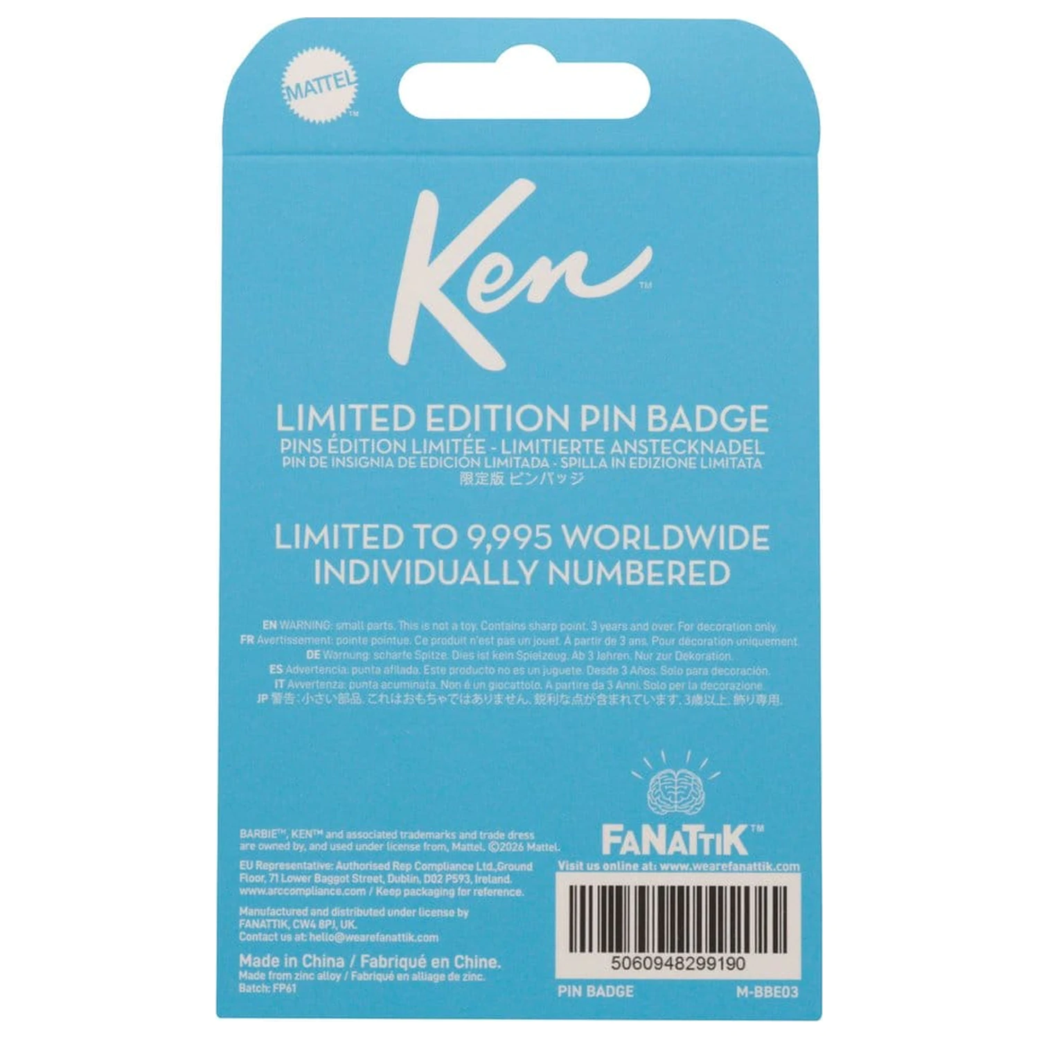 Barbie Pin Badge Ken Limited Edition product photo