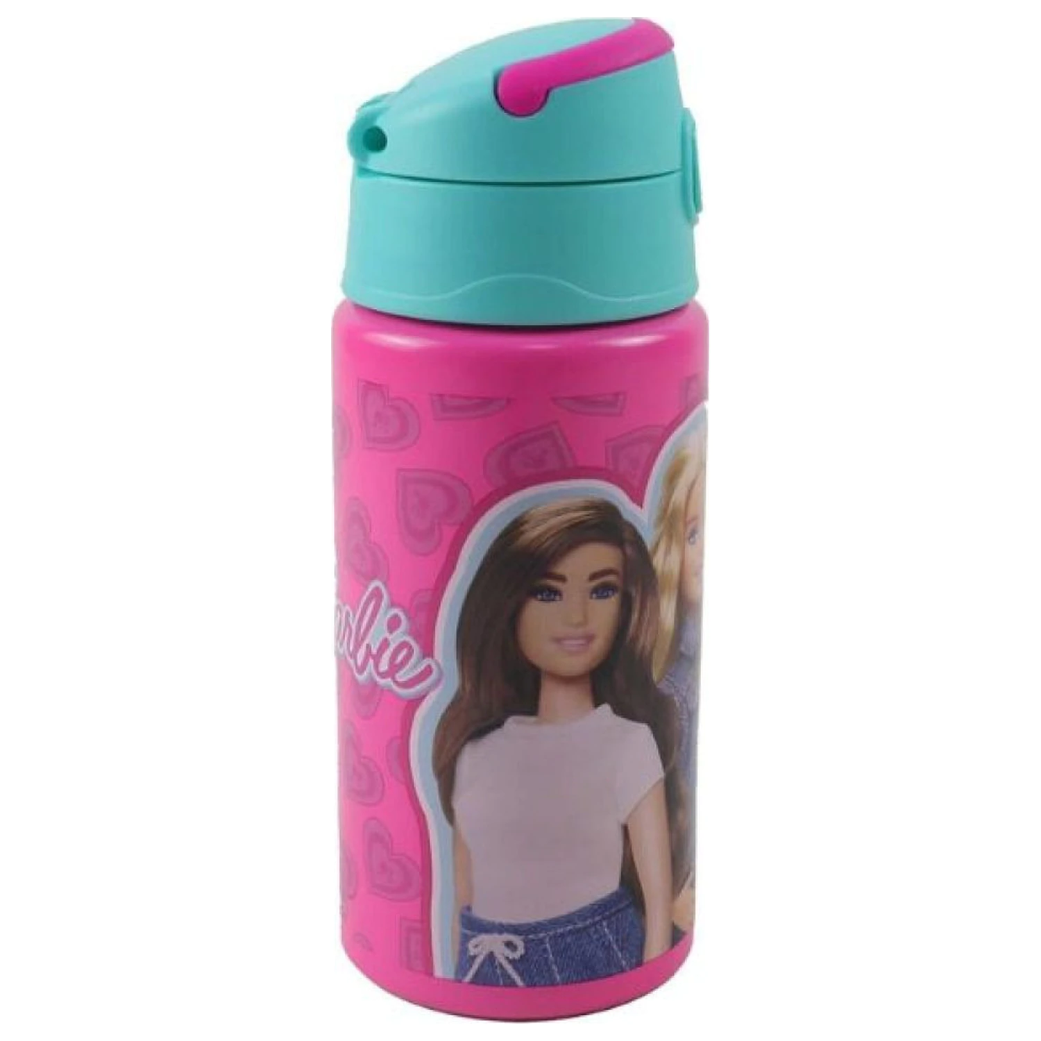 Barbie Love Aluminum Straw Water Bottle with Hook 500 ml product photo