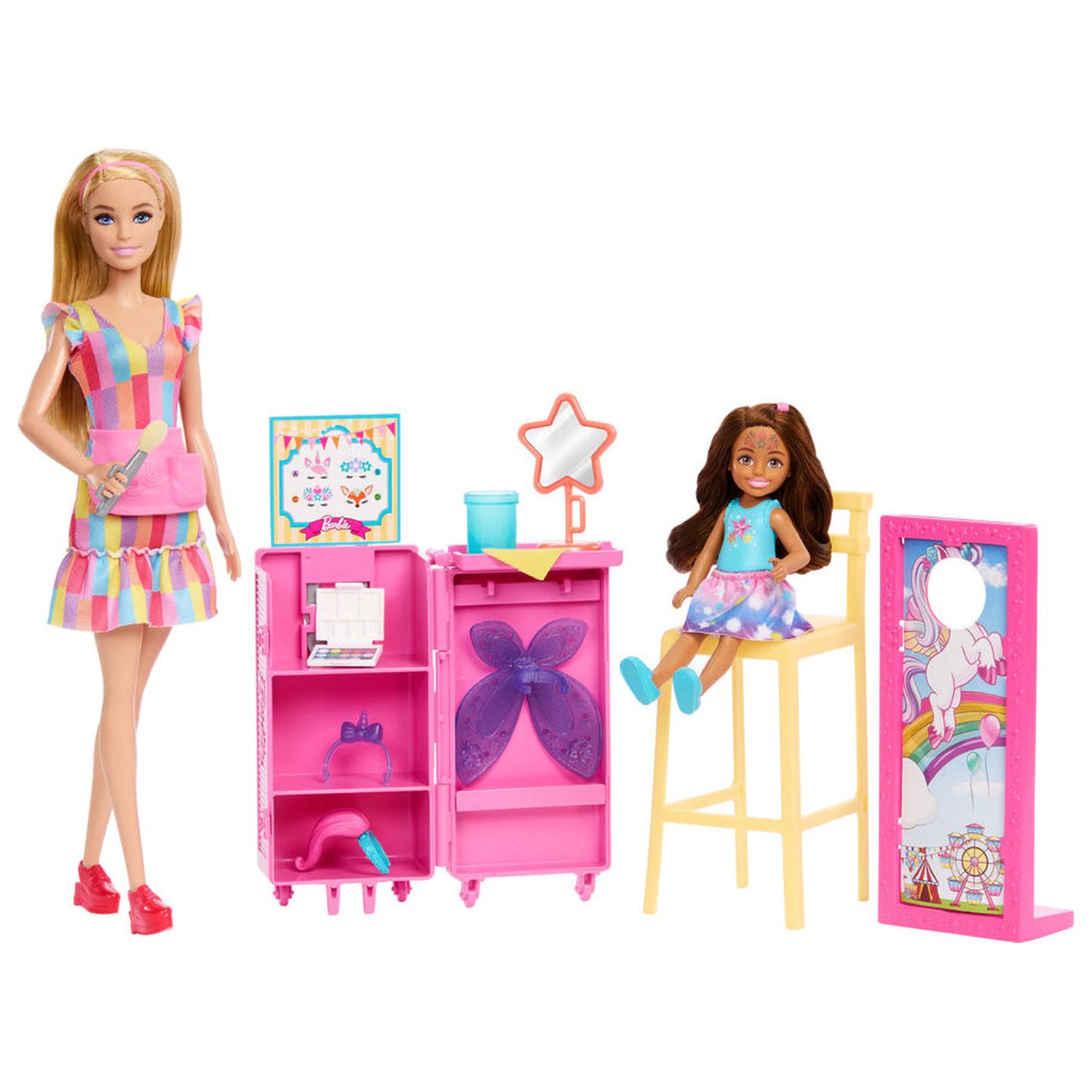 Barbie pack 2 dolls makeup station product photo