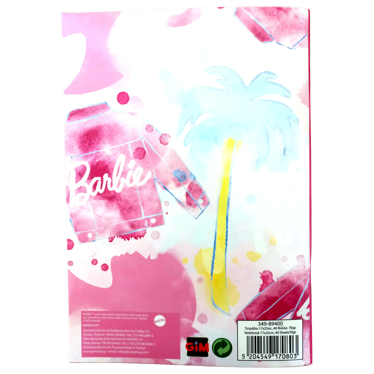 Barbie Paints B/5 Lined Notebook, 40 Pages product photo
