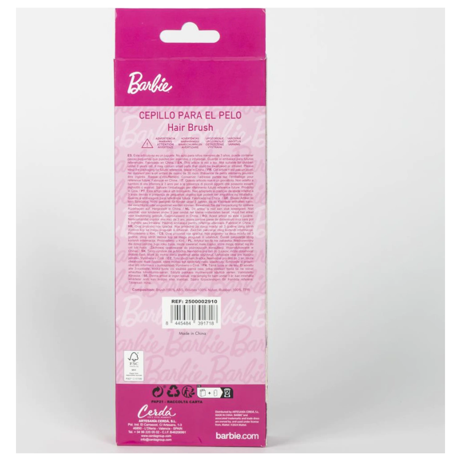 Barbie Pink Rhinestone Hairbrush, Comb 22 cm product photo