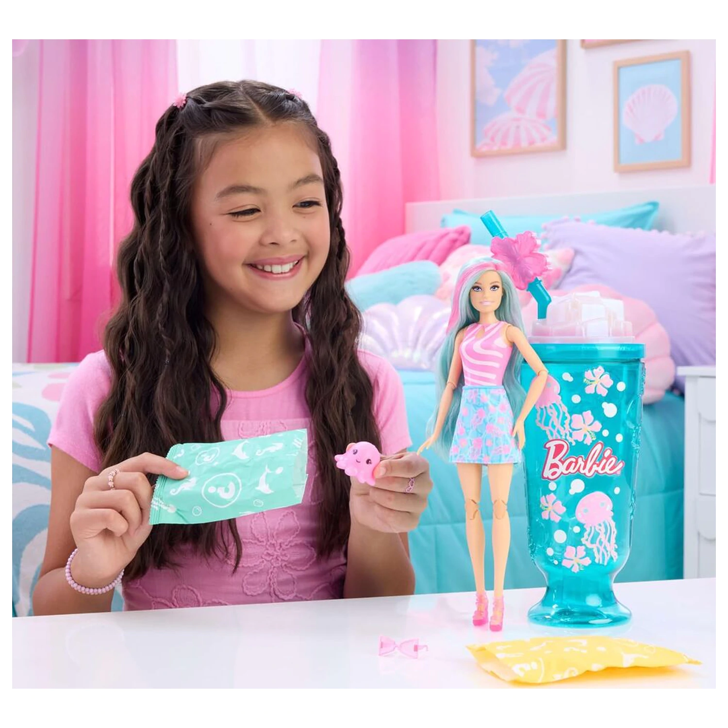 Barbie Pop Reveal Sea Breeze Blue Cup doll product photo