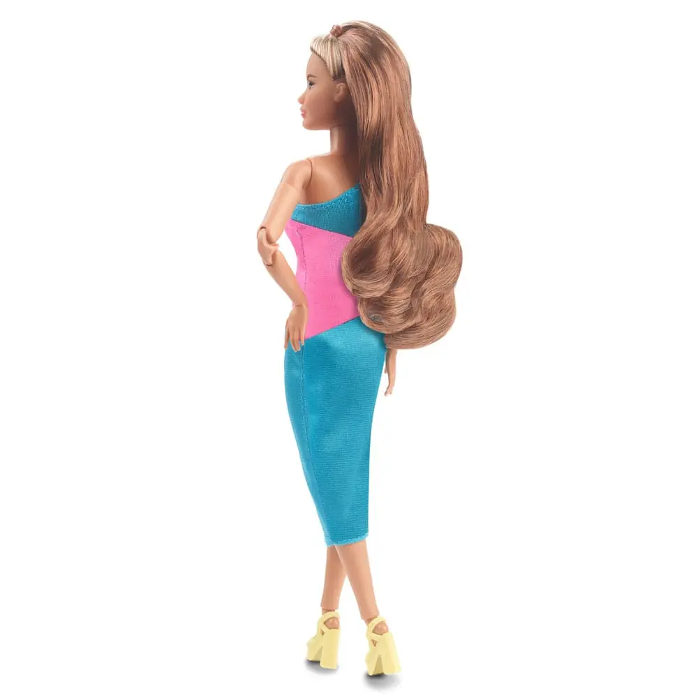 Barbie Signature Barbie Looks Doll Model #15 Brunette Ponytail, Turquoise/Pink Dress product photo
