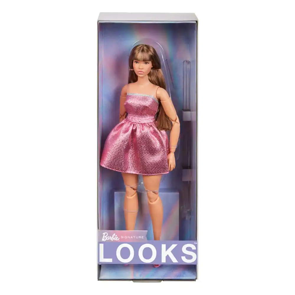 Barbie Signature Barbie Looks Doll Model #24 Curvy, Pink Mini Dress product photo