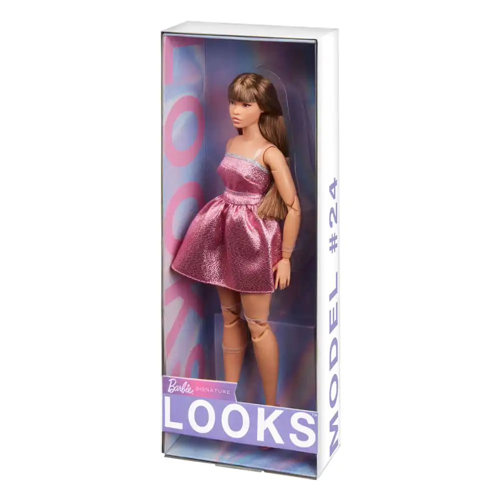 Barbie Signature Barbie Looks Doll Model #24 Curvy, Pink Mini Dress product photo