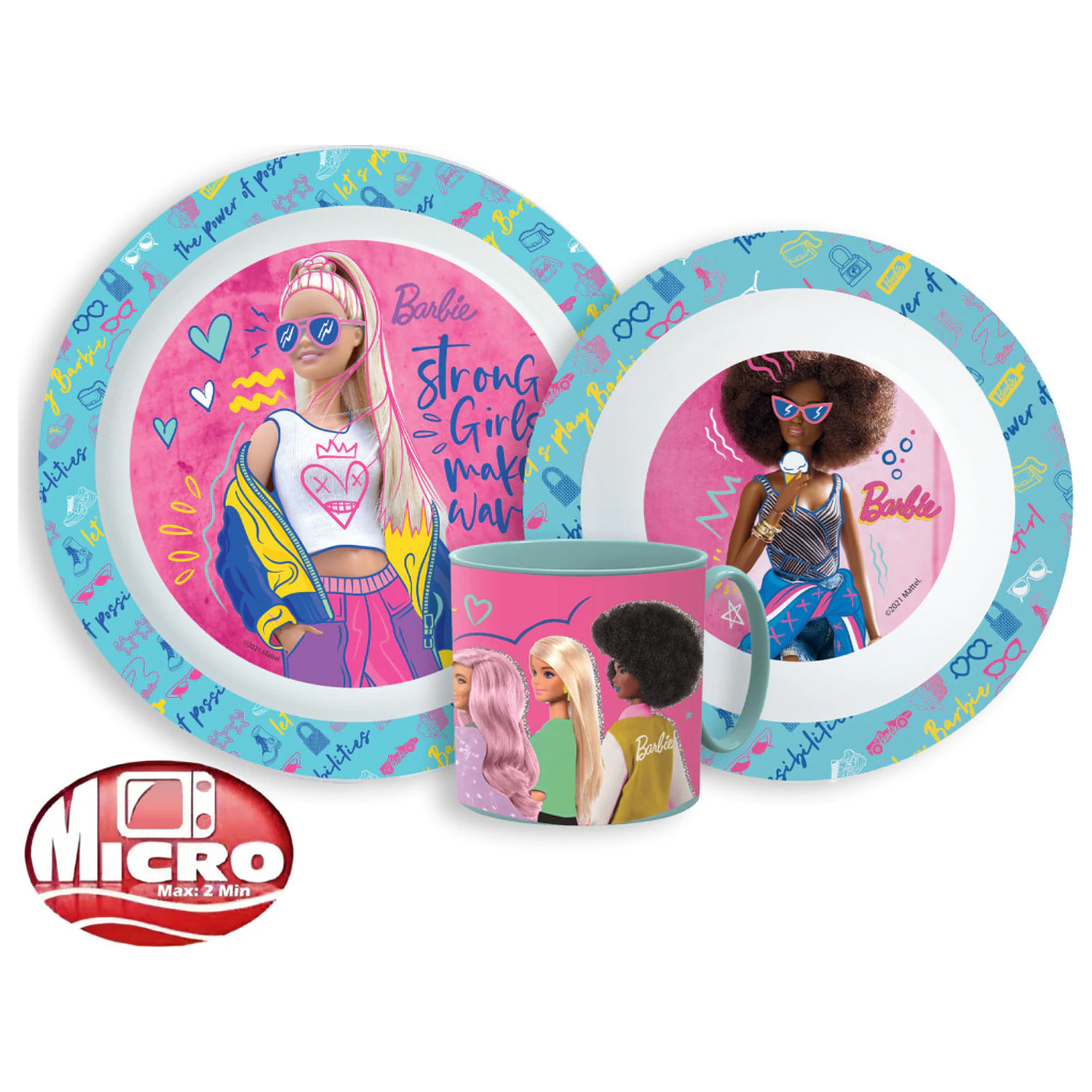 Barbie Stylish dinnerware set, micro plastic set with mug product photo