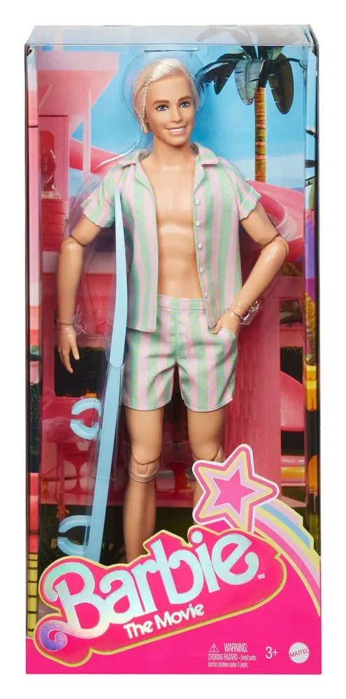 Barbie The Movie Doll Ken Wearing Pastel Striped Beach Matching Set product photo