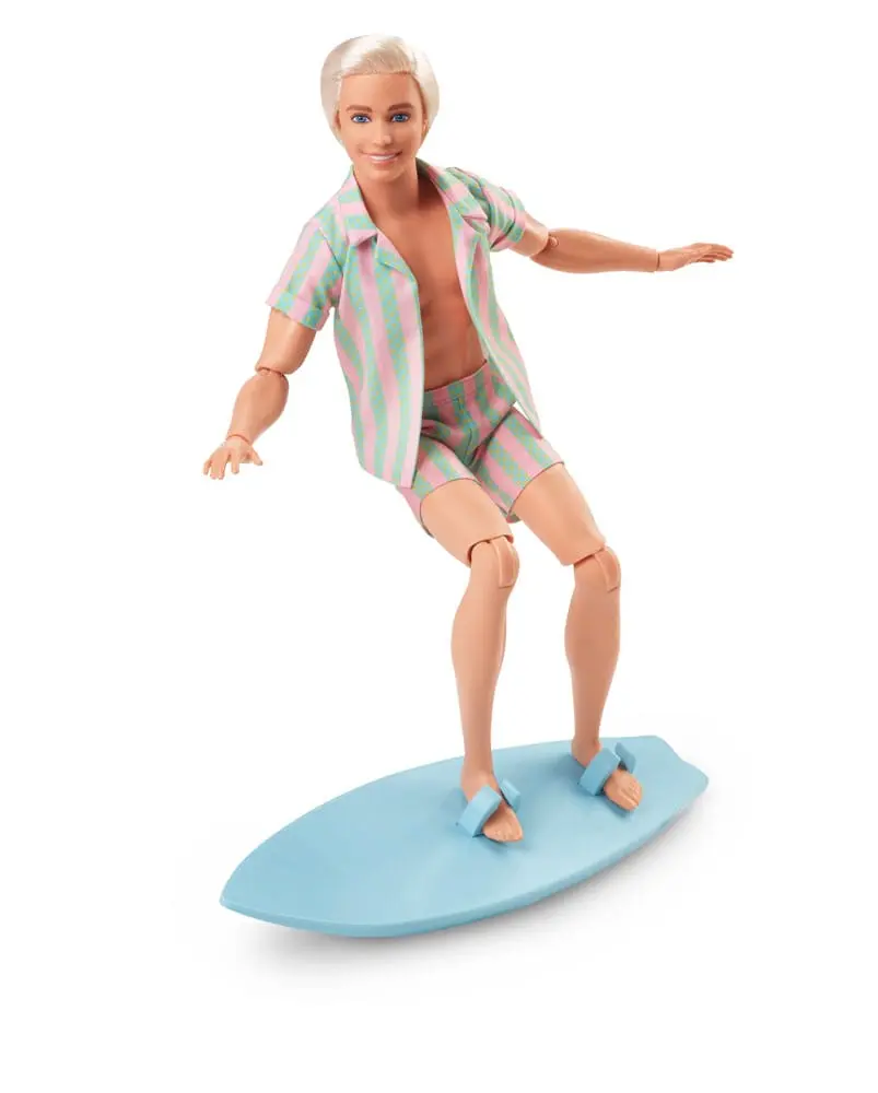 Barbie The Movie Doll Ken Wearing Pastel Striped Beach Matching Set product photo