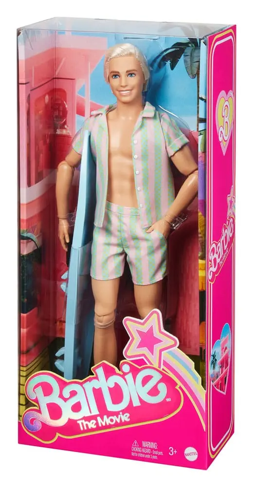Barbie The Movie Doll Ken Wearing Pastel Striped Beach Matching Set product photo