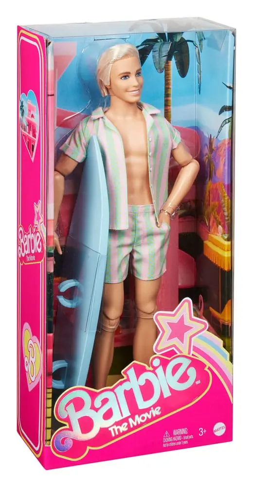 Barbie The Movie Doll Ken Wearing Pastel Striped Beach Matching Set product photo