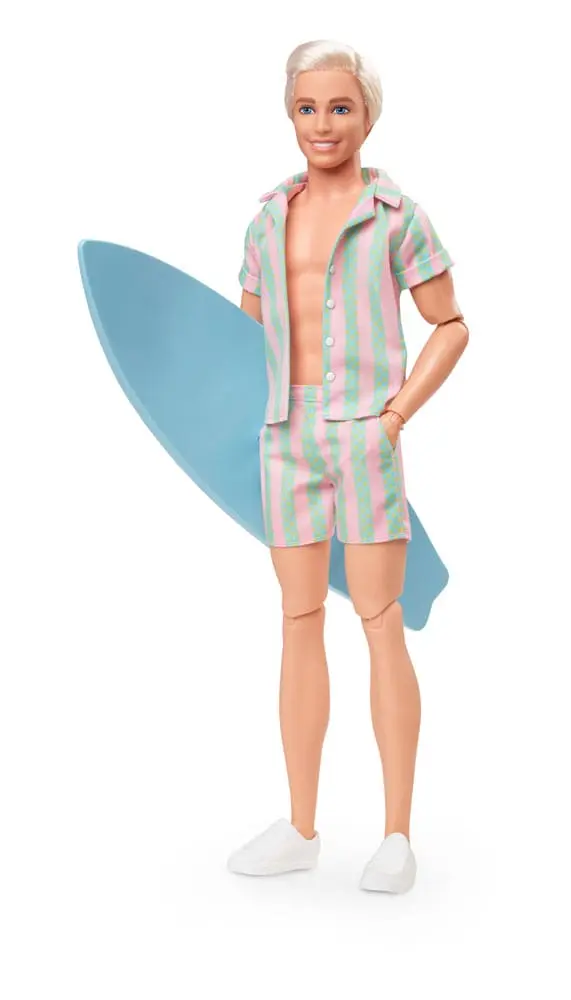 Barbie The Movie Doll Ken Wearing Pastel Striped Beach Matching Set product photo