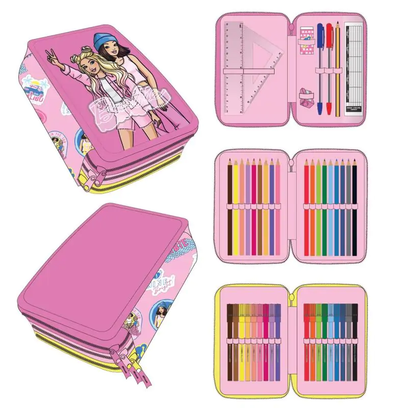 Barbie triple pencil case product photo