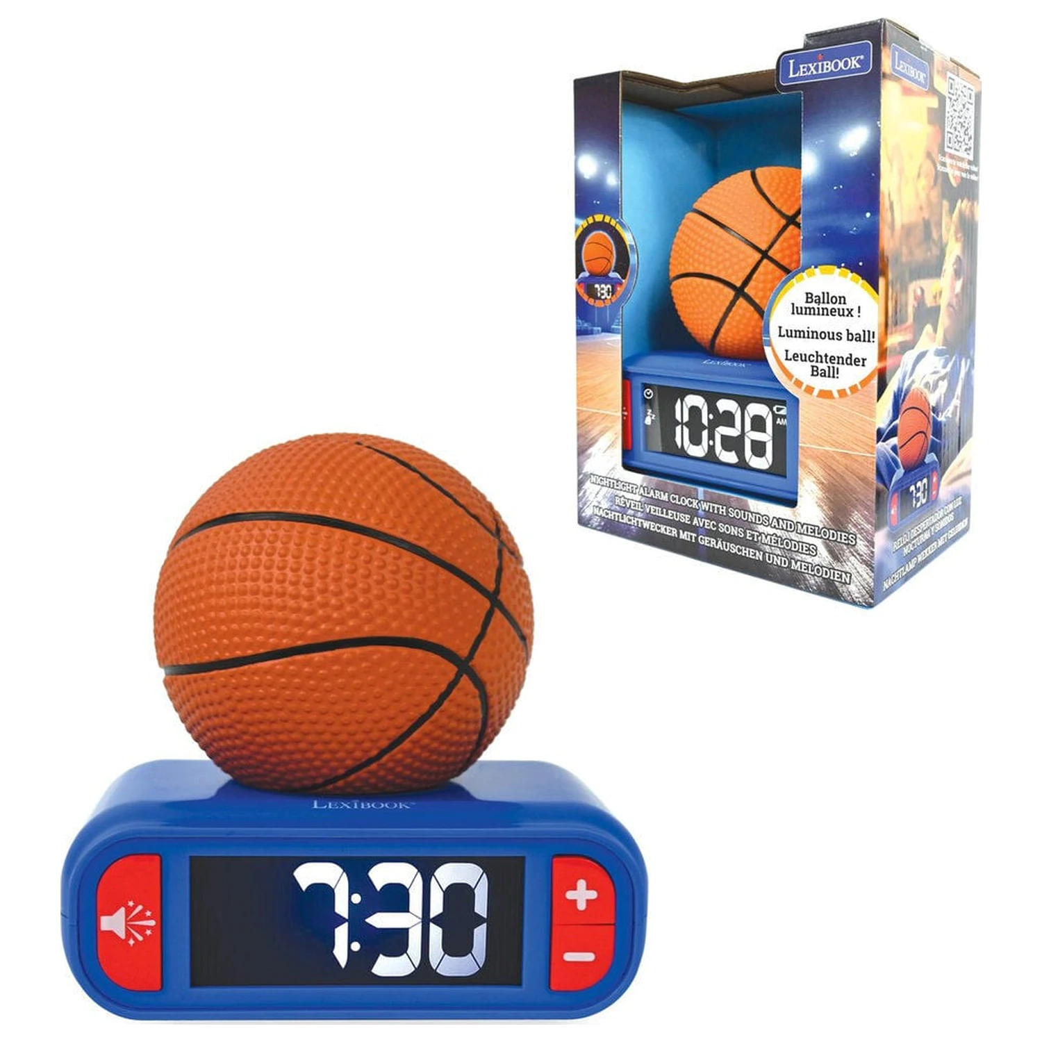 Basketball 3D night light digital alarm clock product photo