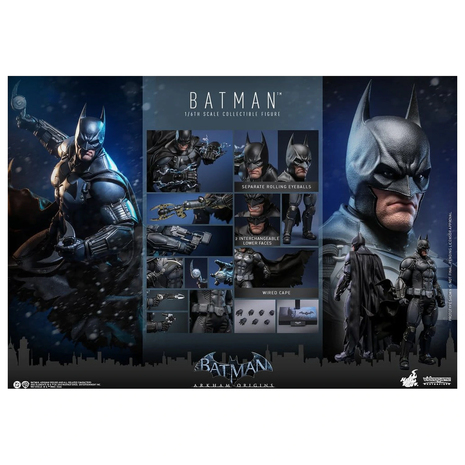 Batman Arkham Origins Videogame Masterpiece Action Figure 1/6 Batman 33 cm product photo