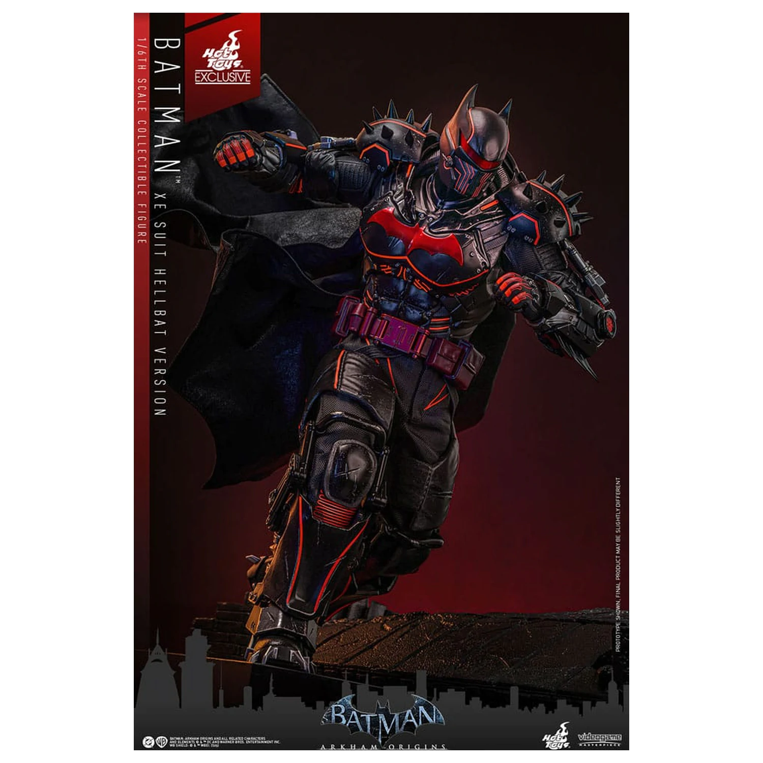 Batman Arkham Origins Videogame Masterpiece Action Figure 1/6 XE Suit Hellbat Version 33 cm product photo