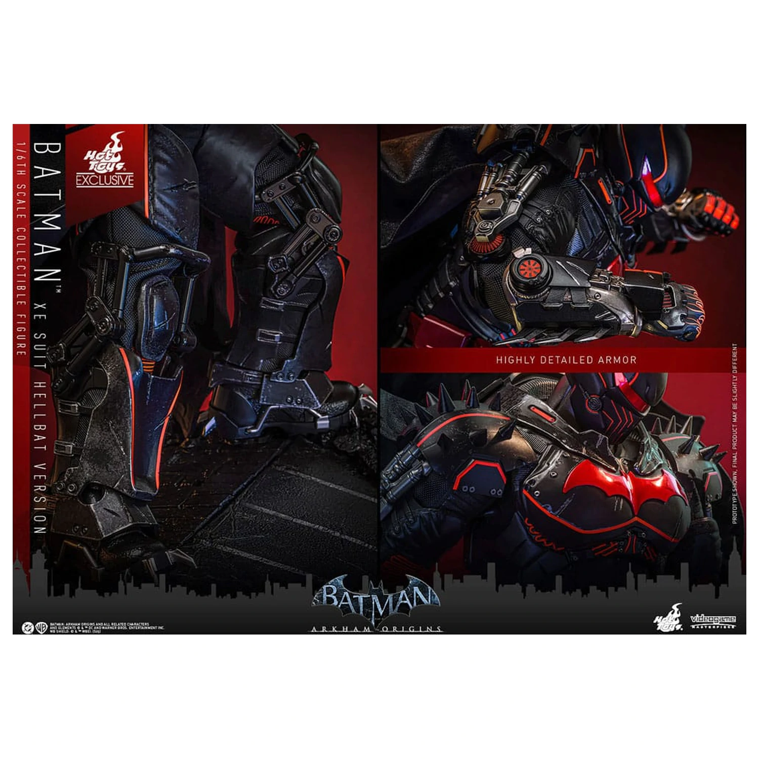 Batman Arkham Origins Videogame Masterpiece Action Figure 1/6 XE Suit Hellbat Version 33 cm product photo