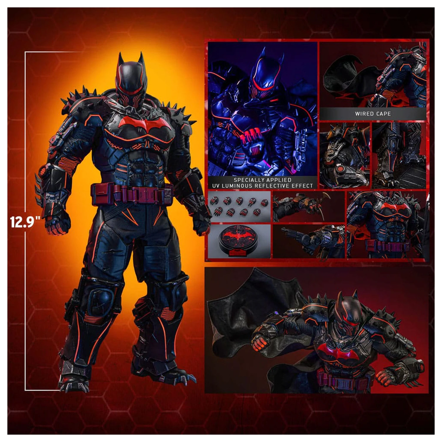 Batman Arkham Origins Videogame Masterpiece Action Figure 1/6 XE Suit Hellbat Version 33 cm product photo