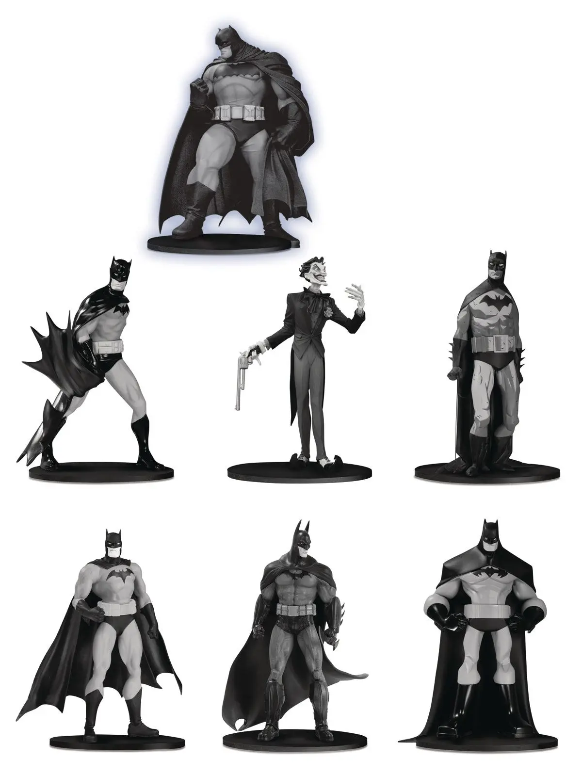 Batman Black &amp; White PVC Minifigure 7-Pack Box Set #3 10 cm product photo