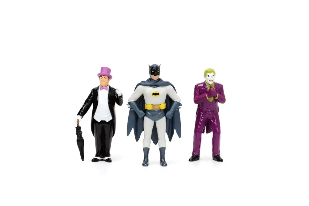 Batman Diecast Model 1/24 Pack of 5 Classic TV Series Batman, Robin, Joker, Penguin &amp; Batmobile product photo