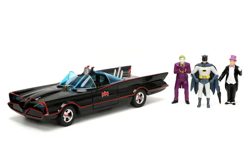 Batman Diecast Model 1/24 Pack of 5 Classic TV Series Batman, Robin, Joker, Penguin &amp; Batmobile product photo